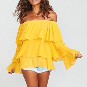 Show Me Your Mumu Chi Chi Top in Marigold Chiffon Size XS